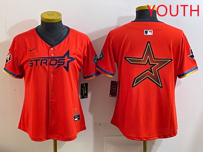 Youth Houston Astros Blank Orange Fourth generation Joint Name 2025 Nike MLB Jersey style 7